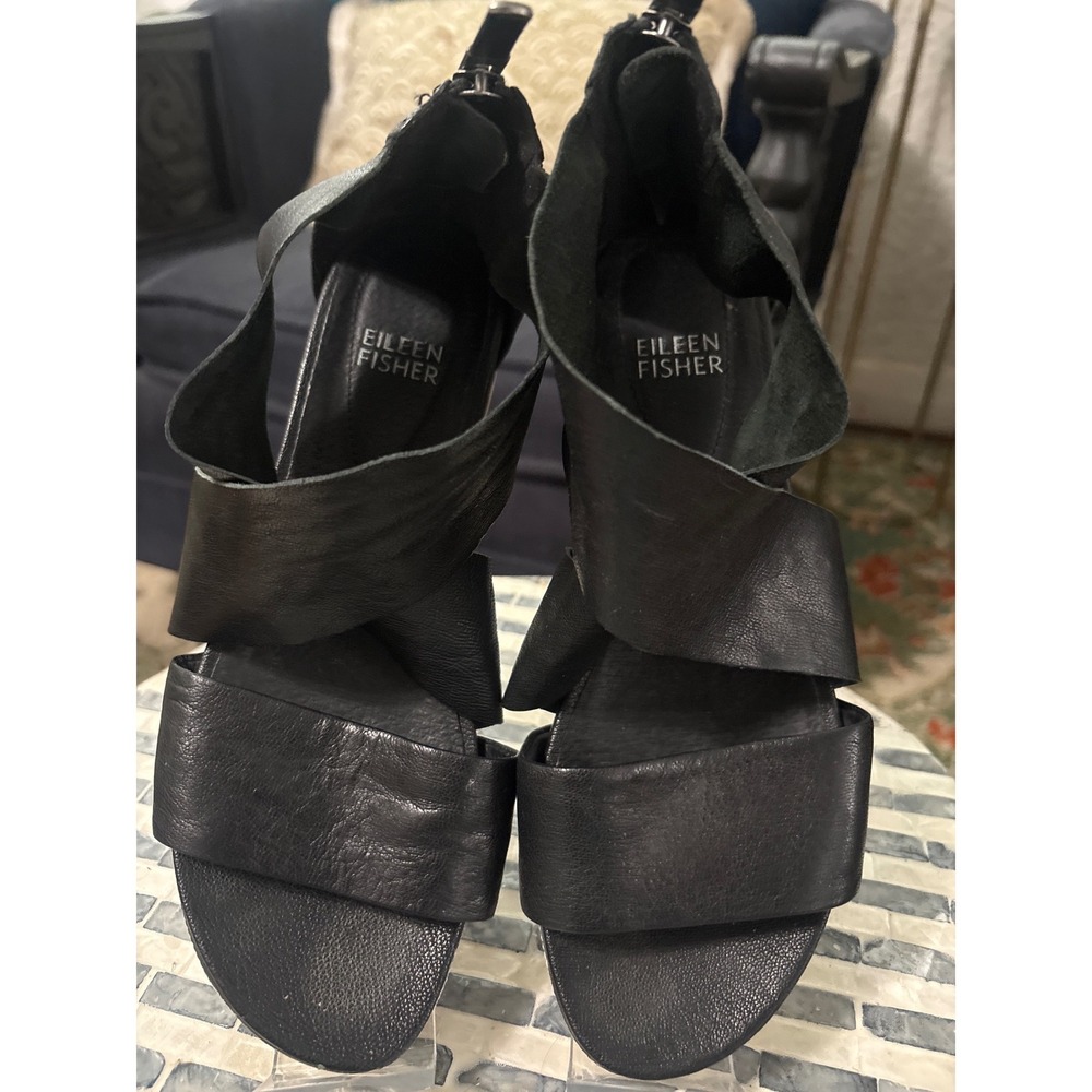 Eileen Fisher comfort Sport‎ Leather Sneaker Sandals Size 6.5